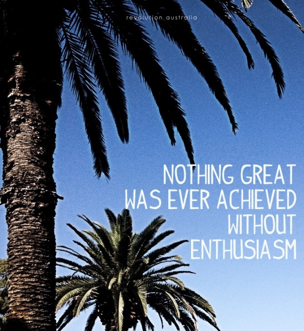 Nothing great was ever achieved without enthusiasm. 